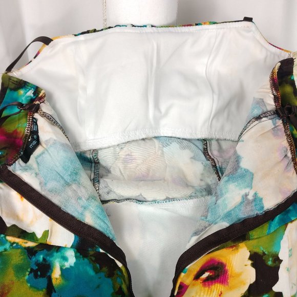 Maurices sleeveless green turqoiuse yellow flowers - Picture 4 of 10